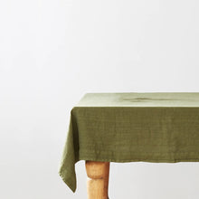 Cargar imagen en el visor de la galería, Mantel de lino verde oliva